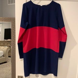 Rugby crepe striped dress medium